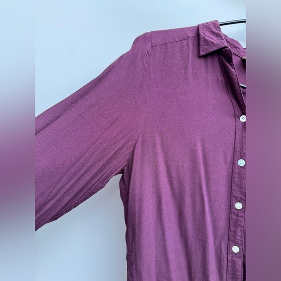Chico’s Purple Rayon Collared Button Down Quarter Sleeve Blouse Top Size 0 US S - Picture 4 of 14